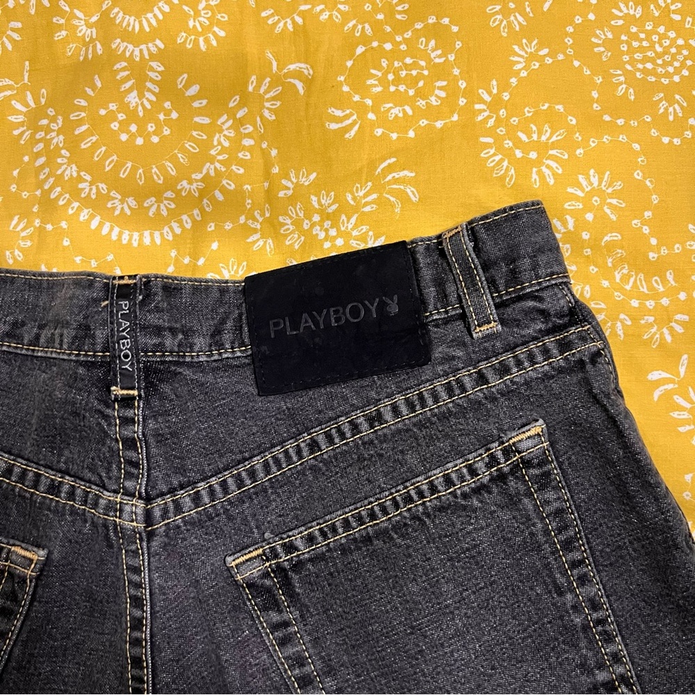 Vintage Playboy Black Demin Jean Shorts Size 3